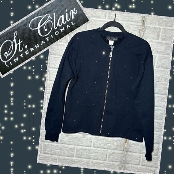 St. Clair International Zip Up Sweater Women's Size Small - Picture 1 of 10